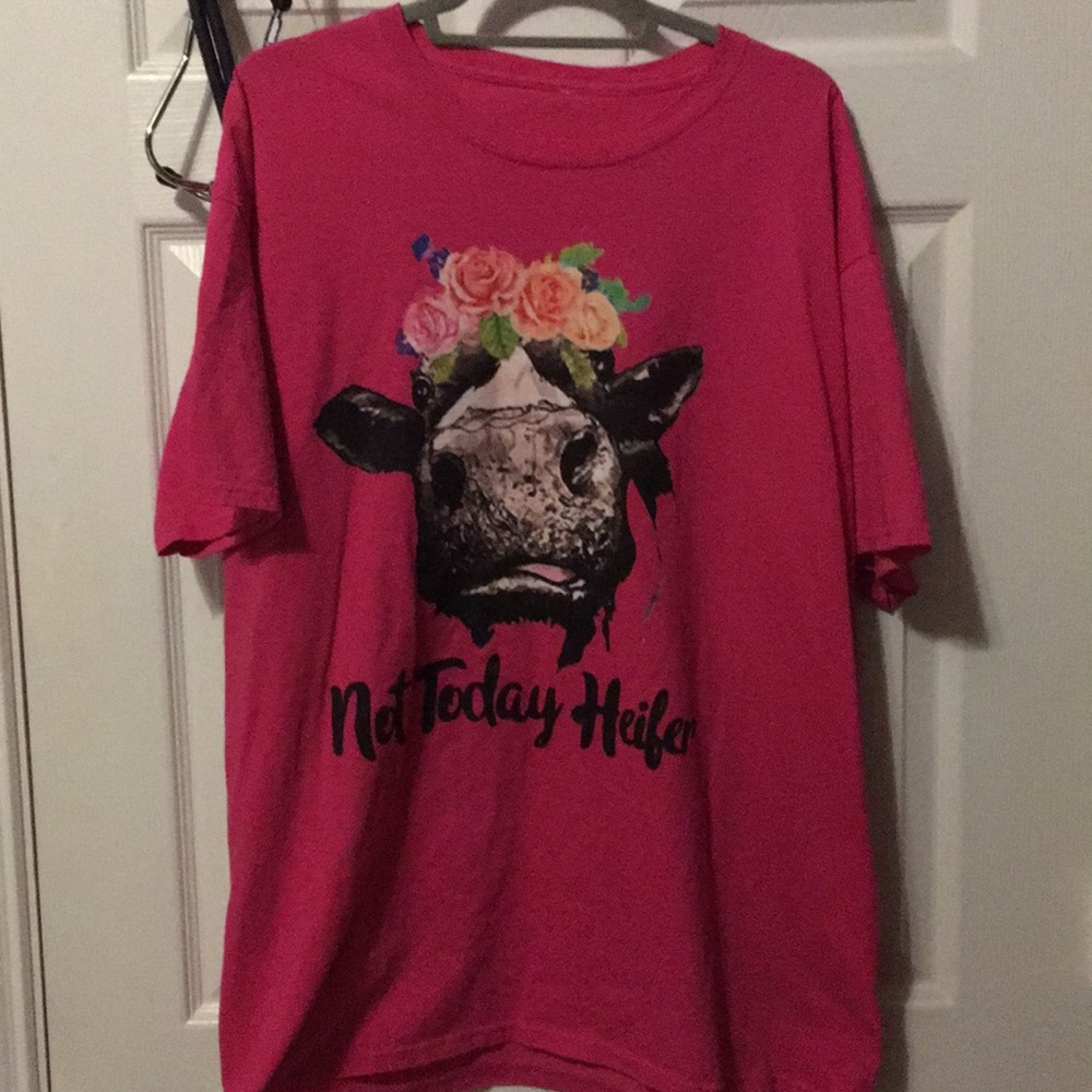Women’s XL cotton T-shirt with Cow print